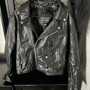 Buffalo Leather Men's Black Bomber Jacket